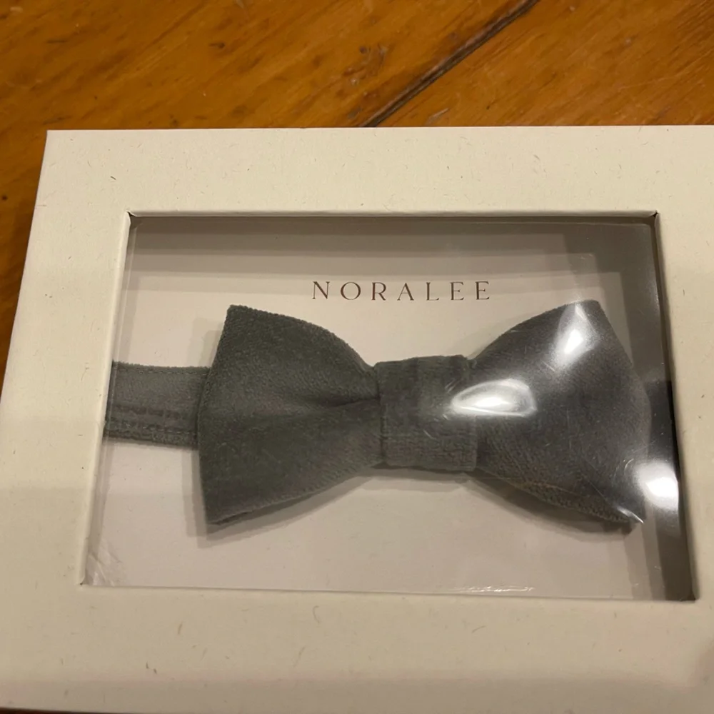 Noralee Boys Dusty Blue Velvet Bow Tie - NWT